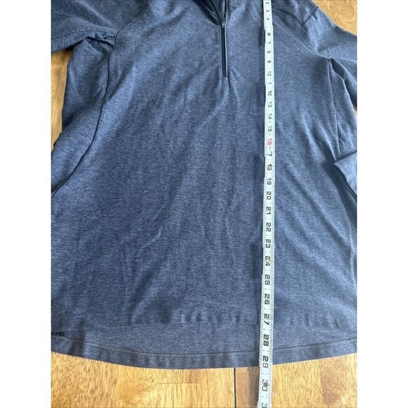 lululemon Soft Jersey Half Zip T13 Heathered Classic Navy Gray/ Sz L - Picture 4 of 9